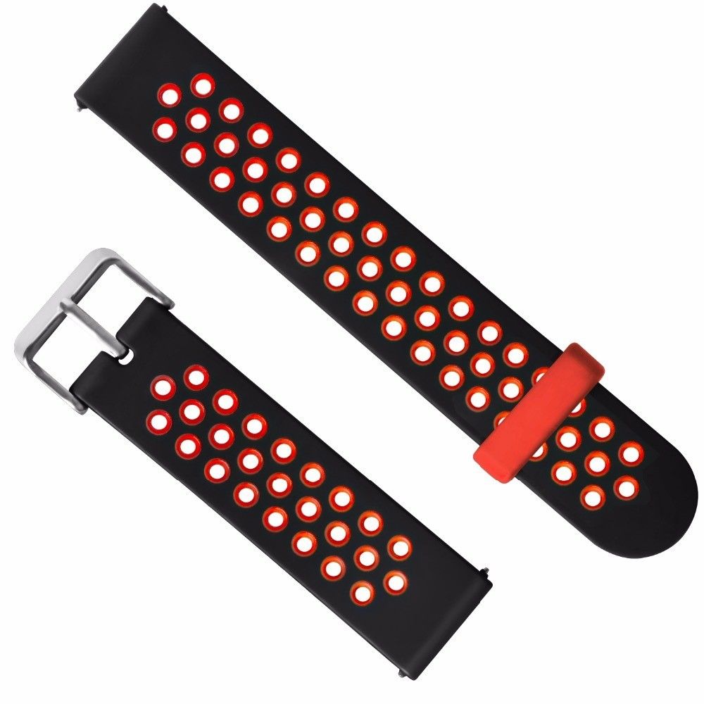 marque generique - Bracelet en silicone 20mm bicolore noir/rouge pour votre Xiaomi Huami Amazfit GTS - Accessoires bracelet connecté