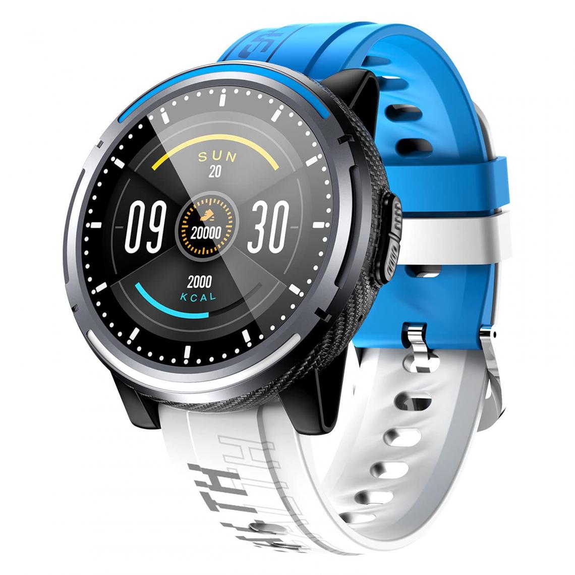 Chronotech Montres - Chronus Bluetooth Call Smart Watch 1.28 Inch Music Play Message Reminder Multiple Sports Mode Fitness Tracker Sports Bracelet Ip67 Waterproof Fitness Smart Watch(Blue) - Montre connectée