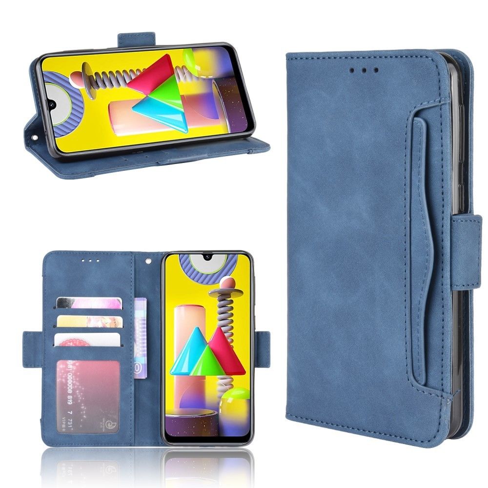 Generic - Etui en PU avec plusieurs porte-cartes bleu pour votre Samsung Galaxy M31 - Coque, étui smartphone