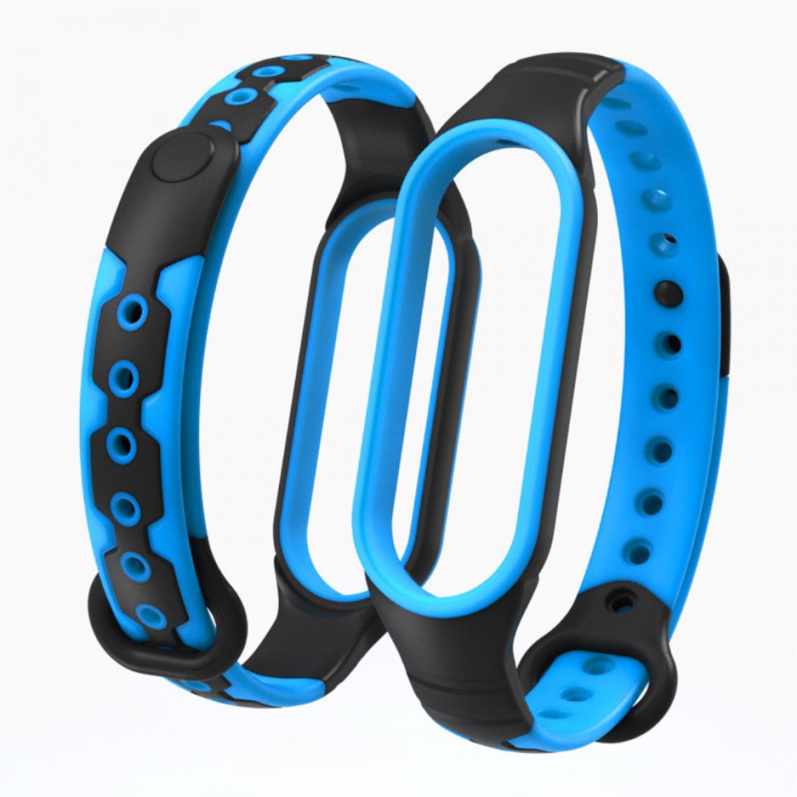 Other - Bracelet en silicone Bicolore bleu/noir pour votre Xiaomi Mi Band 6 - Accessoires bracelet connecté