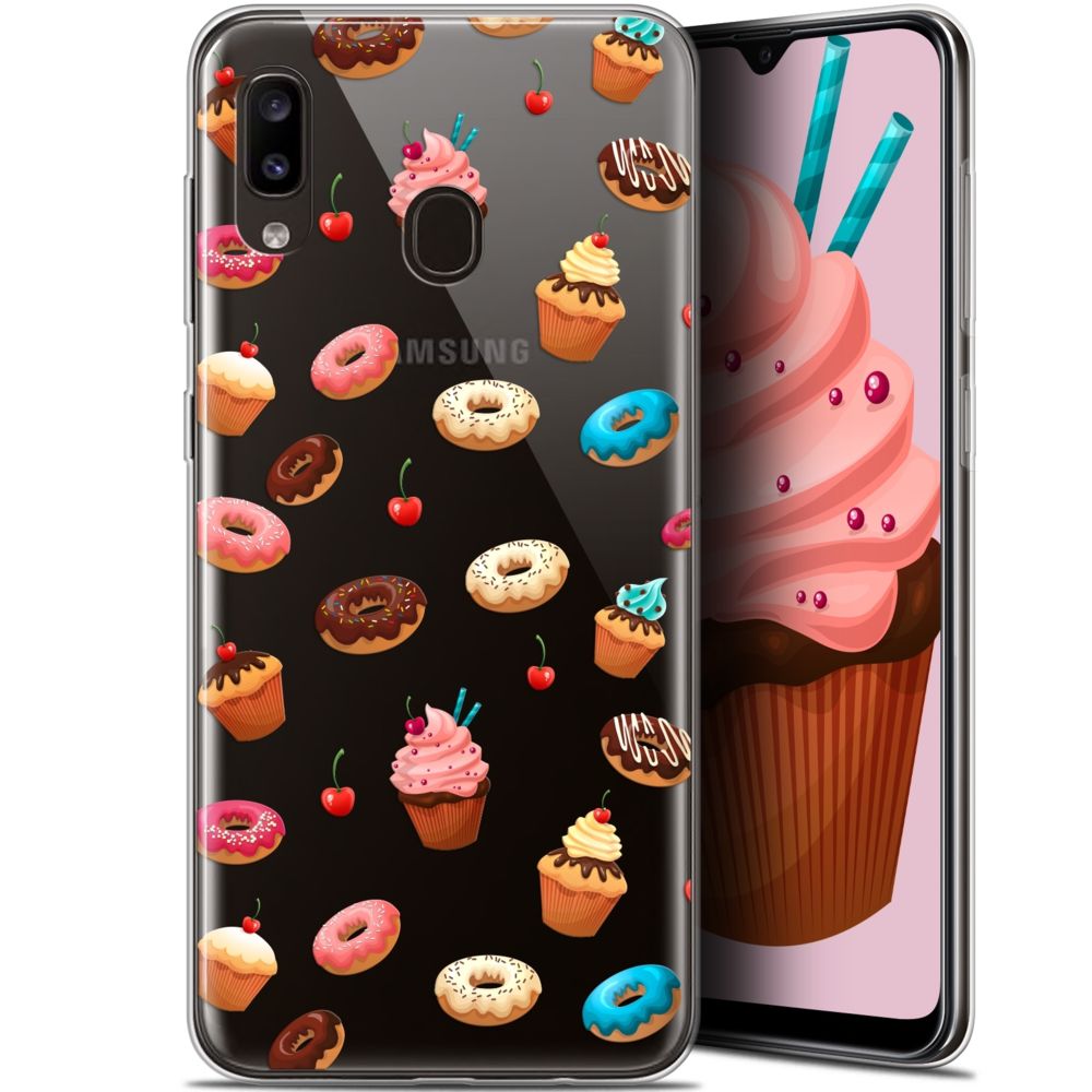 Caseink - Coque Pour Samsung Galaxy A20 (6.4 ) [Gel HD Collection Foodie Design Donuts - Souple - Ultra Fin - Imprimé en France] - Coque, étui smartphone