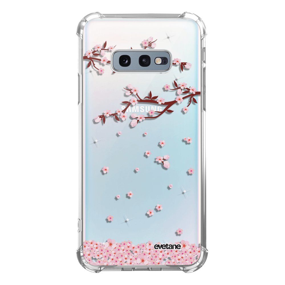 Evetane - Coque Samsung Galaxy S10e anti-choc souple avec angles renforcés transparente Chute De Fleurs Evetane - Coque, étui smartphone