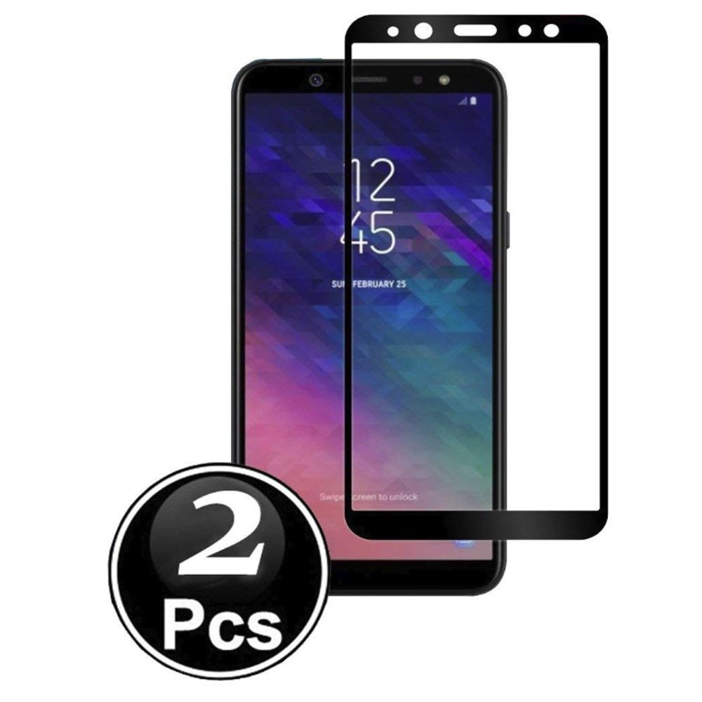 marque generique - Samsung Galaxy A6 2018 Vitre protection d'ecran en verre trempé incassable protection integrale Full 3D Tempered Glass FULL GLUE - [X2-Noir] - Autres accessoires smartphone