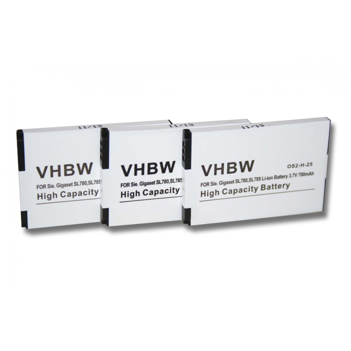 Vhbw - vhbw 3x batterie compatible avec Siemens Gigaset SL610 H Pro, SL780, SL785, SL788, X656 combiné téléphonique téléphone fixe (700mAh, 3,7V, Li-Ion) - Batterie téléphone
