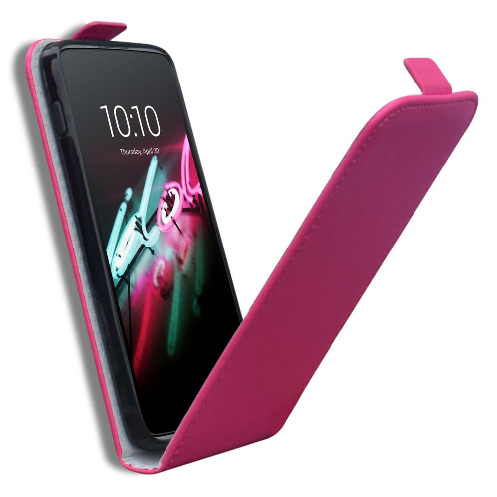 Caseink - Coque Housse Etui Alcatel OneTouch Idol 3 (4.7) - Rabat vertical [Flexi Flip Vertical Cuirette Eco - Coque Flexi Gel] Rose - Coque, étui smartphone