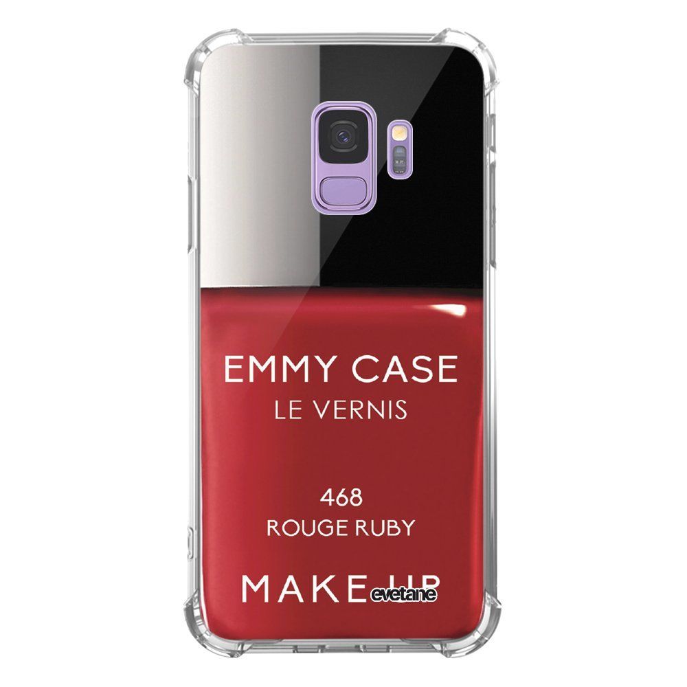 Evetane - Coque Samsung Galaxy S9 anti-choc souple avec angles renforcés transparente Vernis Rouge Evetane - Coque, étui smartphone