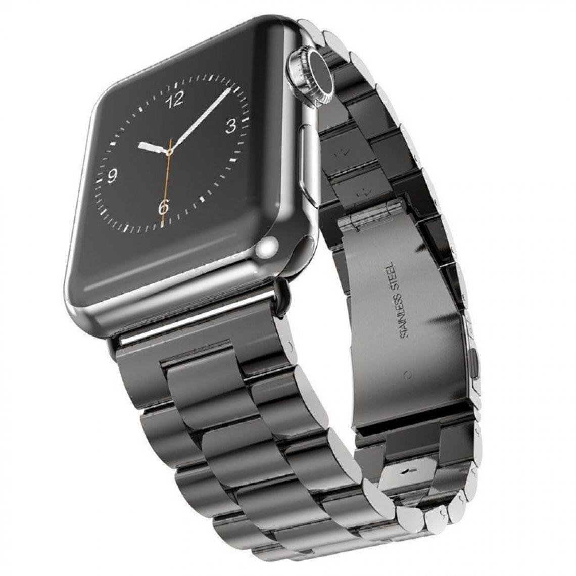 Phonecare - Bracelet Acier Stainless Lux + Outil - Apple Watch Serie 4 - 40mm - Noir - Autres accessoires smartphone