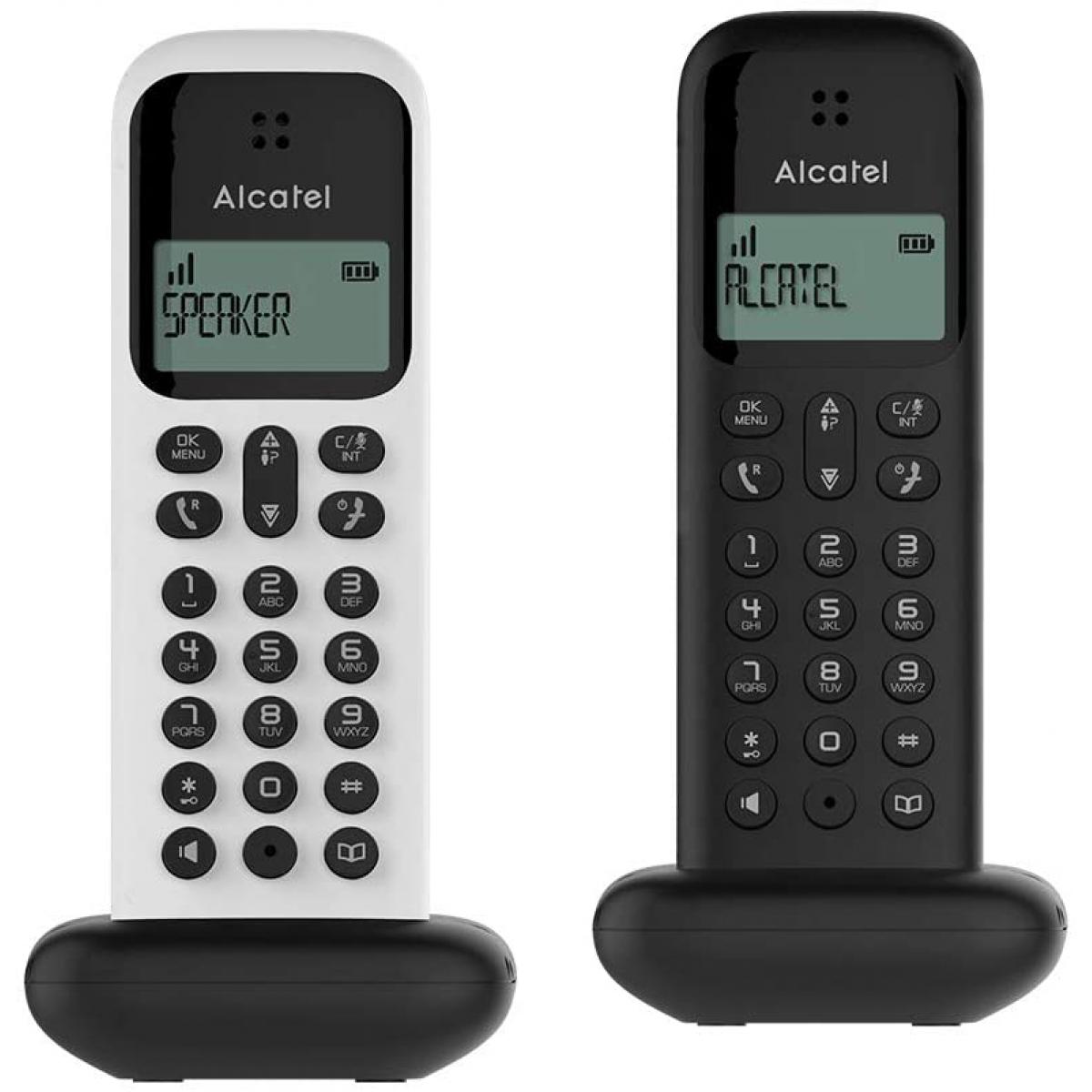 Alcatel - telephone DUO sans fil avec fonction mains libres noir et blanc - Téléphone fixe filaire