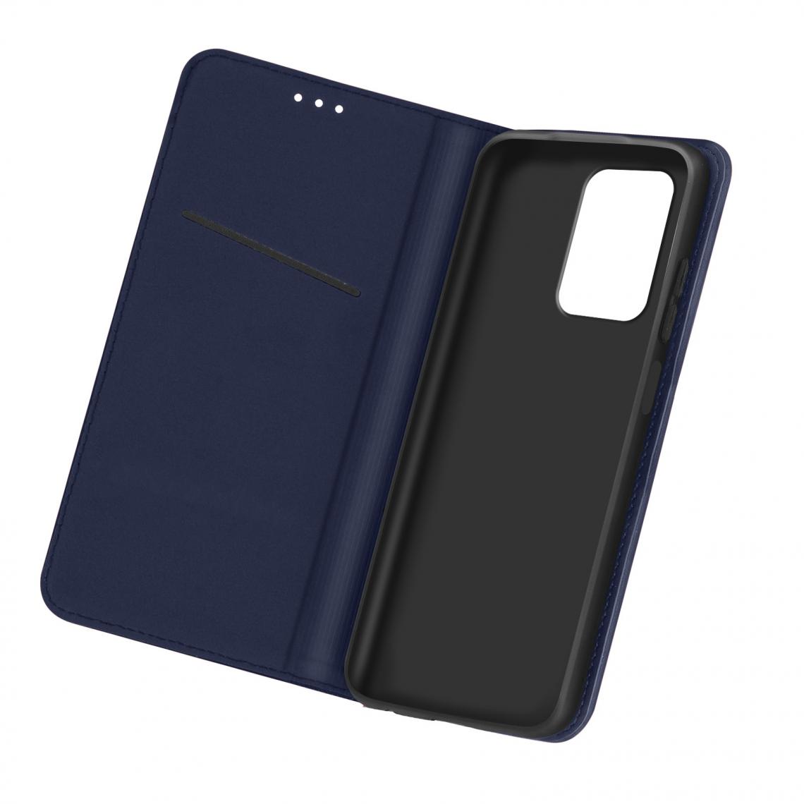 Avizar - Étui Xiaomi Redmi Note 10 Pro Porte-carte Support Vidéo Cuir Véritable Bleu nuit - Coque, étui smartphone