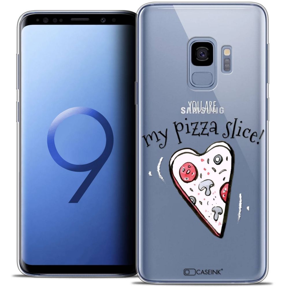 Caseink - Coque Housse Etui Samsung Galaxy S9 (5.8 ) [Crystal Gel HD Collection Love Saint Valentin Design My Pizza Slice - Souple - Ultra Fin - Imprimé en France] - Coque, étui smartphone
