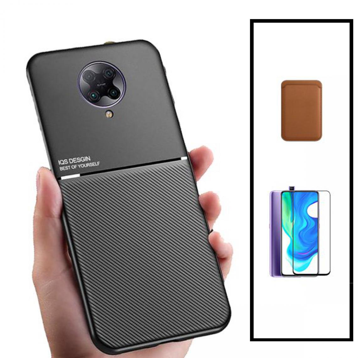 Phonecare - Kit Coque Magnetic Lux + Magentic Wallet Marron + 5D Full Cover - Xiaomi Redmi Poco F2 Pro - Coque, étui smartphone