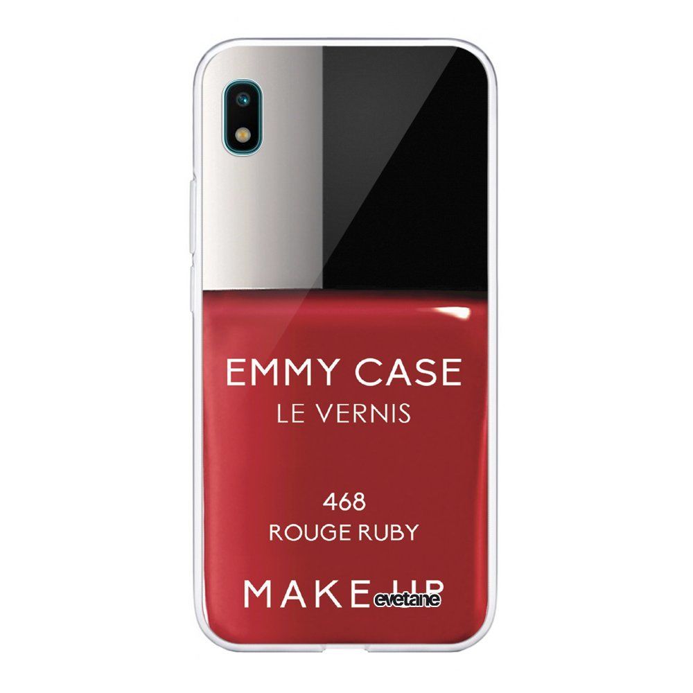 Evetane - Coque Samsung Galaxy A10 souple transparente Vernis Rouge Motif Ecriture Tendance Evetane. - Coque, étui smartphone
