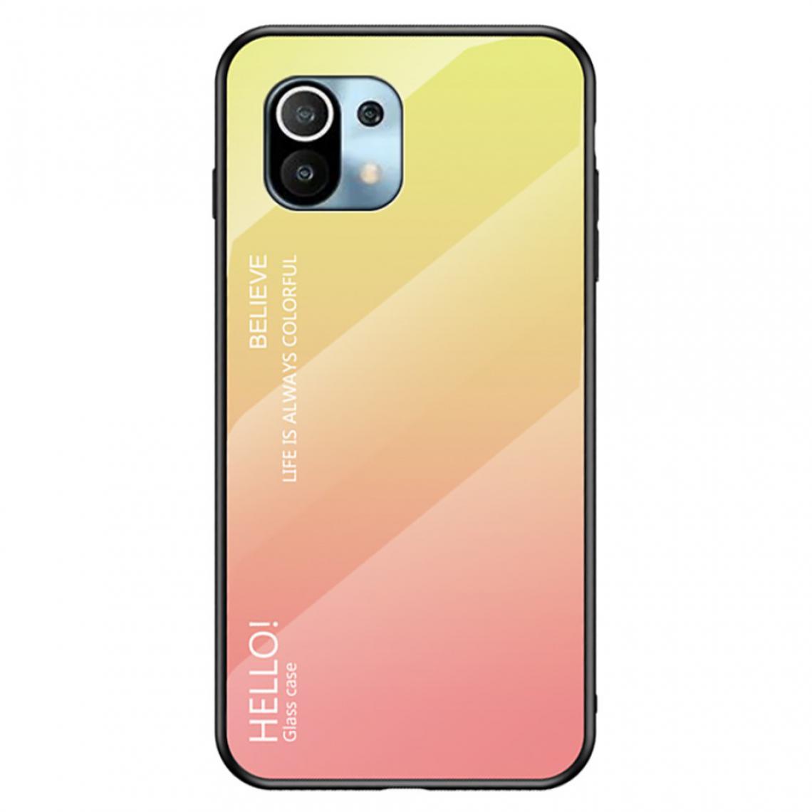 Other - Coque en TPU Conception de dégradé de couleur anti-rayures jaune/rose pour votre Xiaomi Mi 11 Lite 4G/5G - Coque, étui smartphone