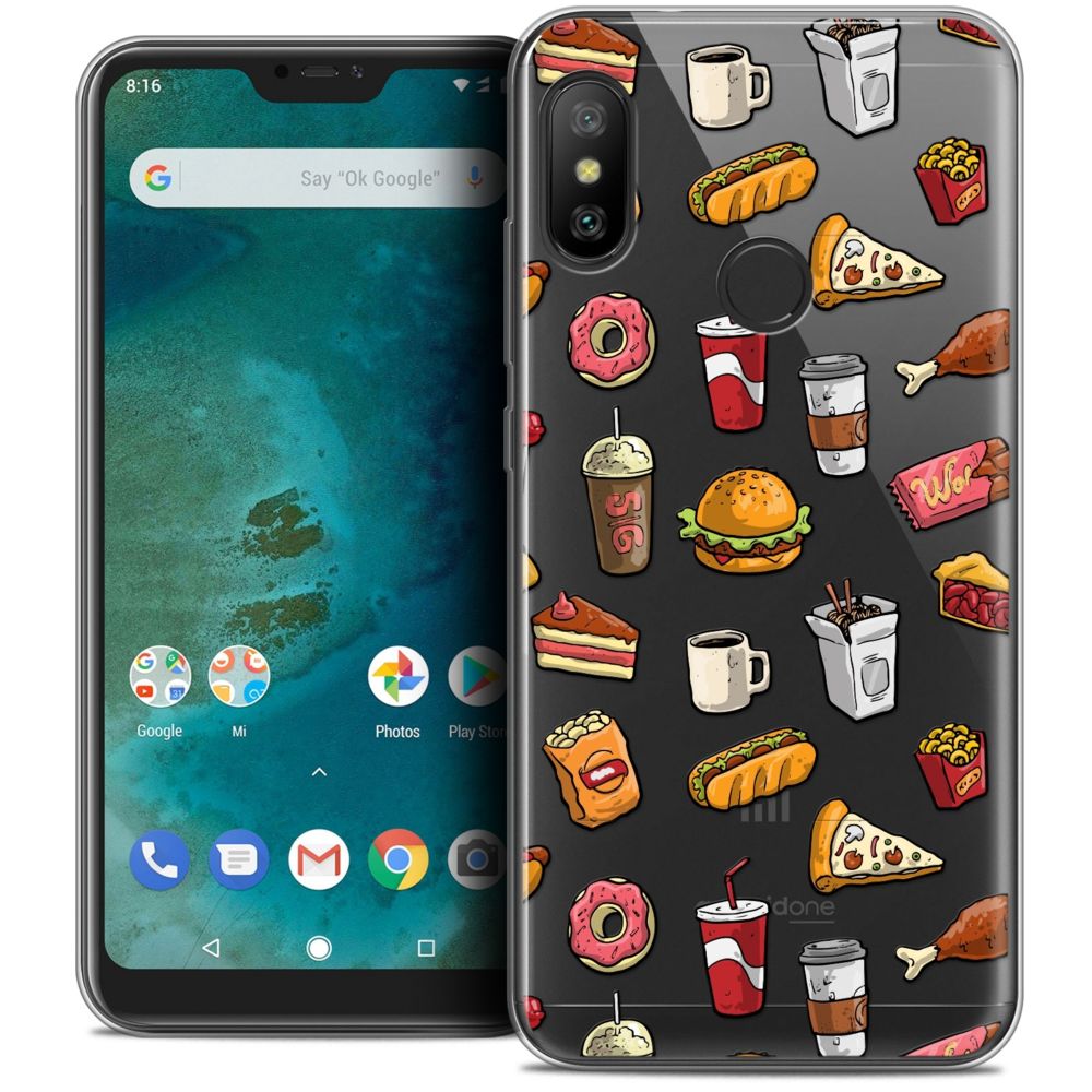 Caseink - Coque Housse Etui Xiaomi Mi A2 LITE (5.8 ) [Crystal Gel HD Collection Foodie Design Fast Food - Souple - Ultra Fin - Imprimé en France] - Coque, étui smartphone