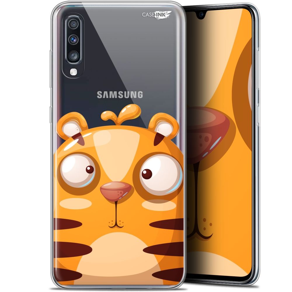 Caseink - Coque arrière Samsung Galaxy A70 (6.7 ) Gel HD [ Nouvelle Collection - Souple - Antichoc - Imprimé en France] Cartoon Tiger - Coque, étui smartphone