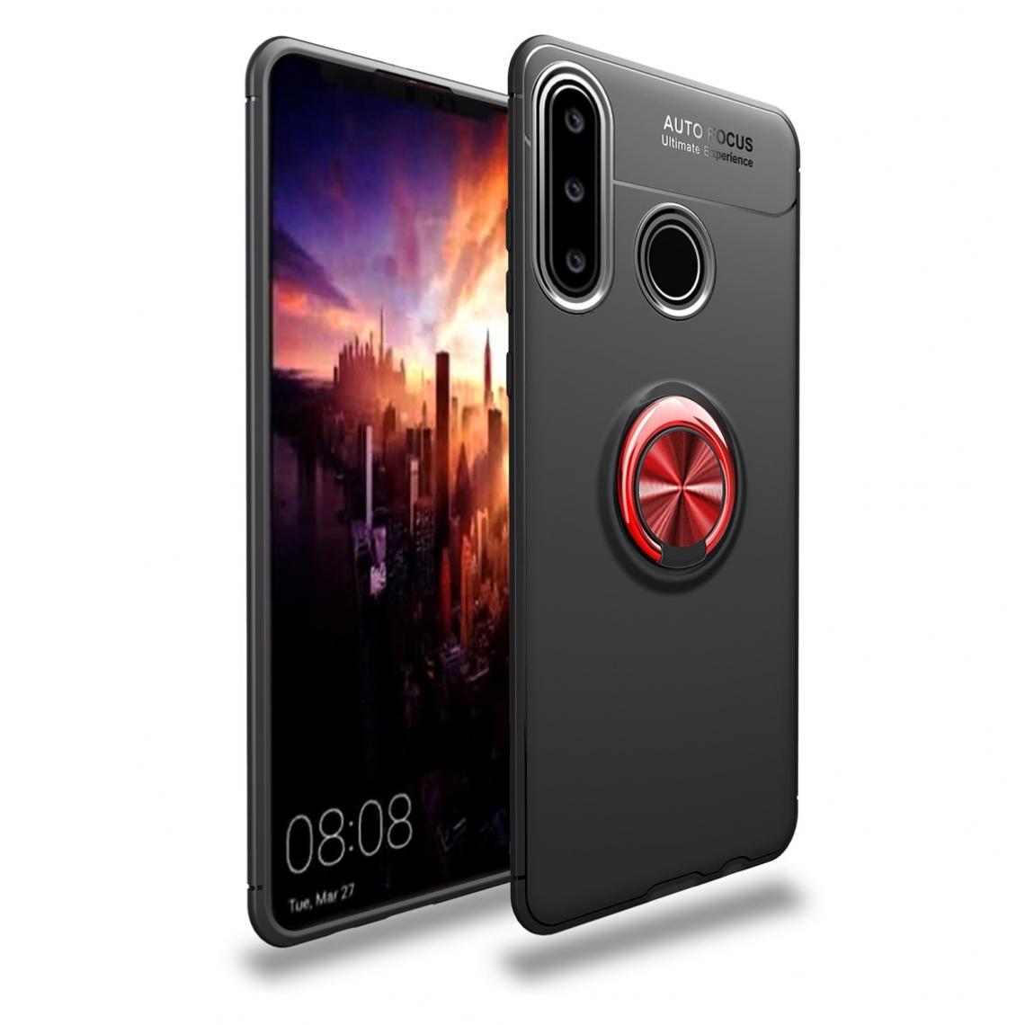 Wewoo - Housse Étui Coque Titulaire d'anneau en métal 360 degrés rotation TPU pour Huawei P30 Lite noir + rouge - Coque, étui smartphone