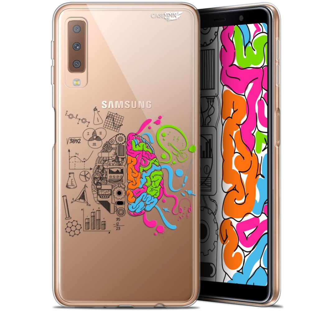 Caseink - Coque arrière Samsung Galaxy A7 2018 (A750) (6 ) Gel HD [ Nouvelle Collection - Souple - Antichoc - Imprimé en France] Le Cerveau - Coque, étui smartphone