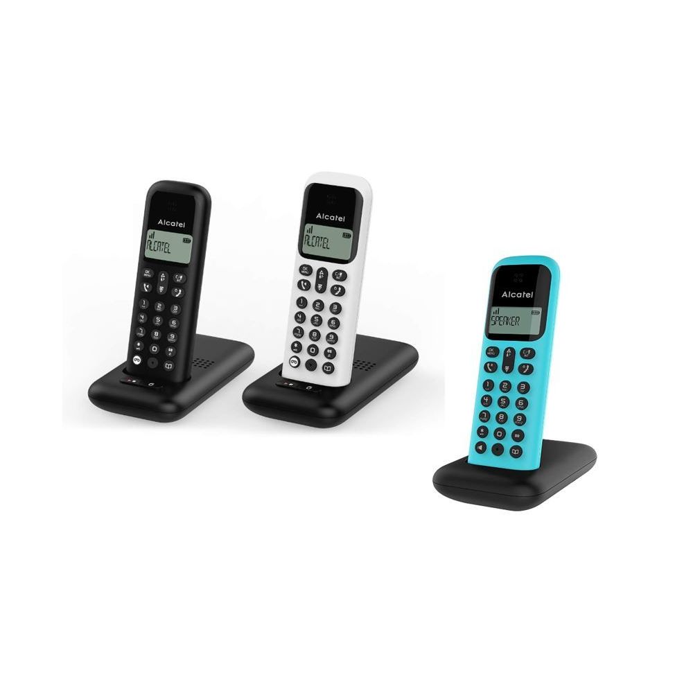 Alcatel - Alcatel D285 Voice Trio Noir, Blanc et Turquoise - Téléphone fixe-répondeur
