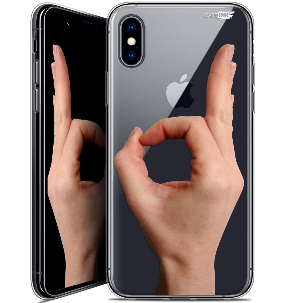 Caseink - Coque arrière Apple iPhone Xs / X (5.8 ) Crystal Gel HD [ Nouvelle Collection - Souple - Antichoc - Imprimé en France] Le Jeu du Rond - Coque, étui smartphone
