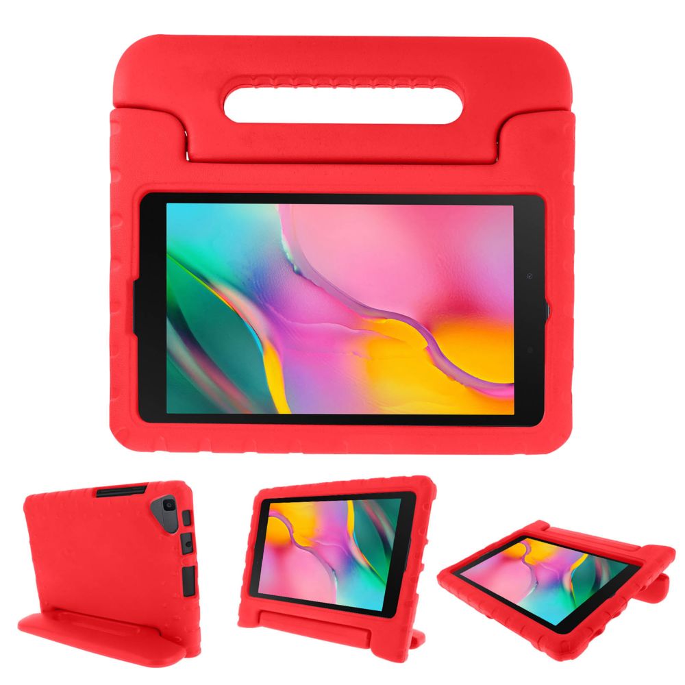 Avizar - Coque Galaxy Tab A 8.0 2019 Protection Antichoc Poignée-Support Enfant Rouge - Coque, étui smartphone