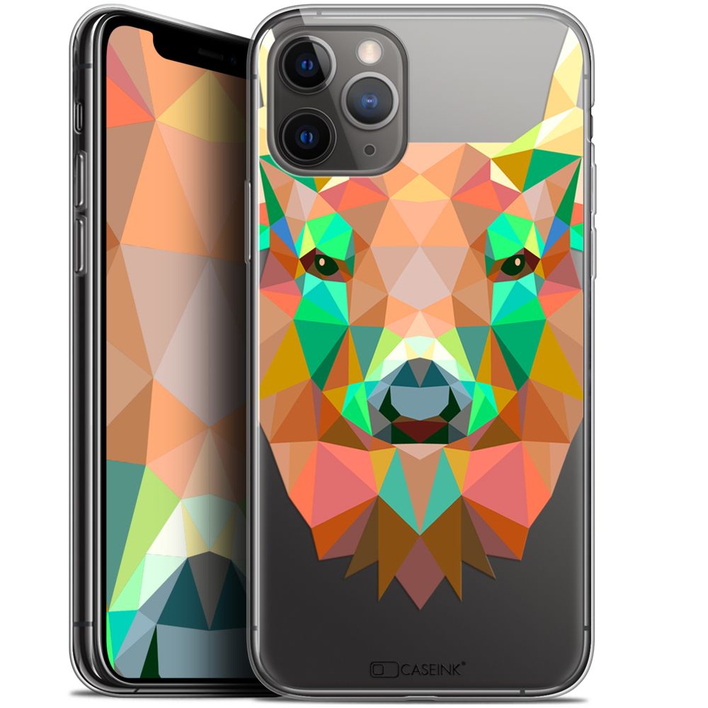 Caseink - Coque Pour Apple iPhone 11 Pro (5.8 ) [Gel HD Polygon Series Animal - Souple - Ultra Fin - Imprimé en France] Cerf - Coque, étui smartphone