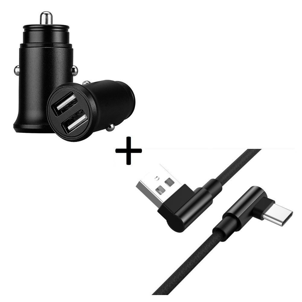 Shot - Pack pour GIONEE S8 Smartphone Type C (Cable 90 Fast Charge + Mini Double Prise Allume Cigare) - Chargeur secteur téléphone