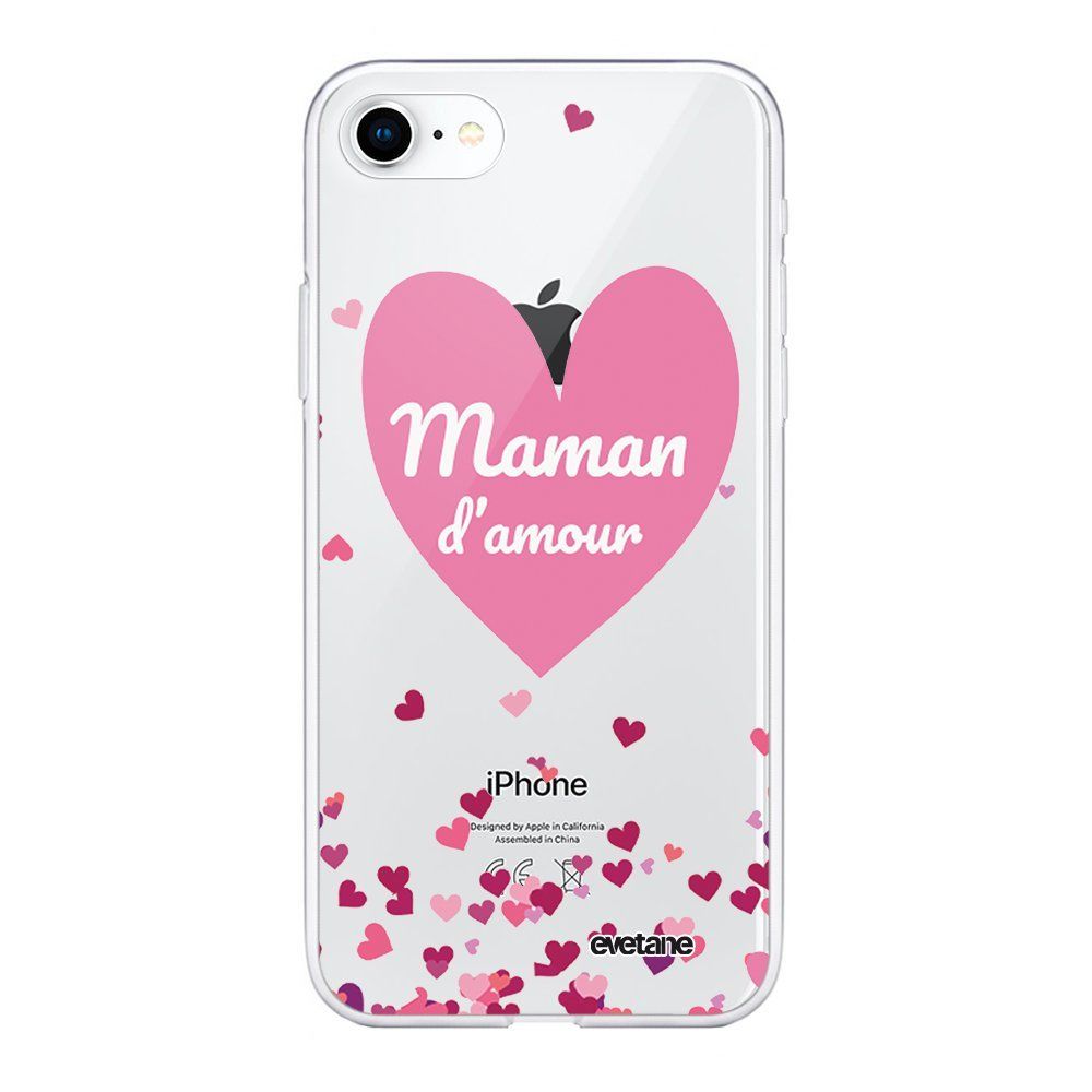 Evetane - Coque iPhone 7/8/ iPhone SE 2020 souple transparente Maman d'amour coeurs Motif Ecriture Tendance Evetane. - Coque, étui smartphone