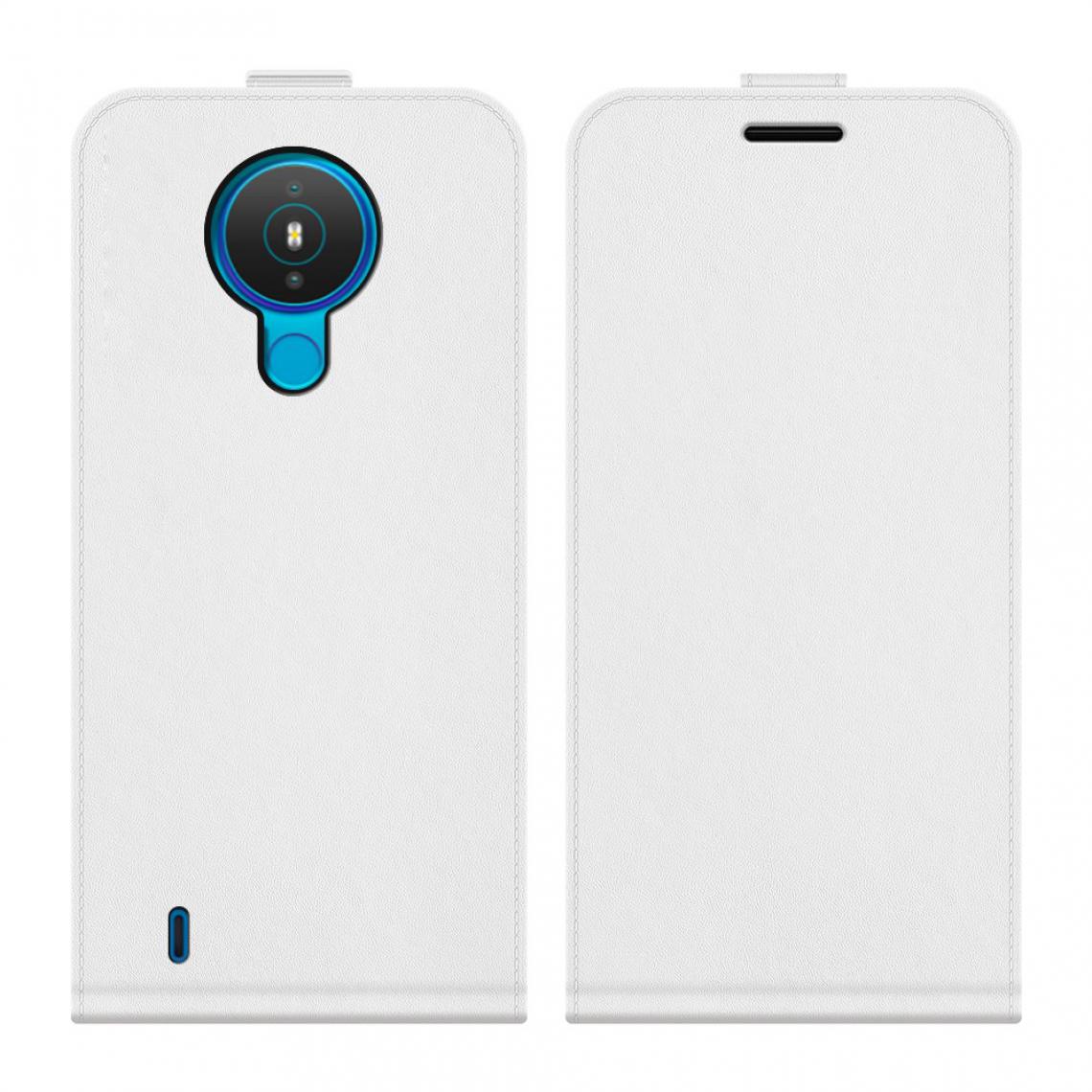 Other - Coque en TPU + PU Flip vertical Crazy Horse avec porte-carte blanc pour votre Nokia 1.4 - Coque, étui smartphone