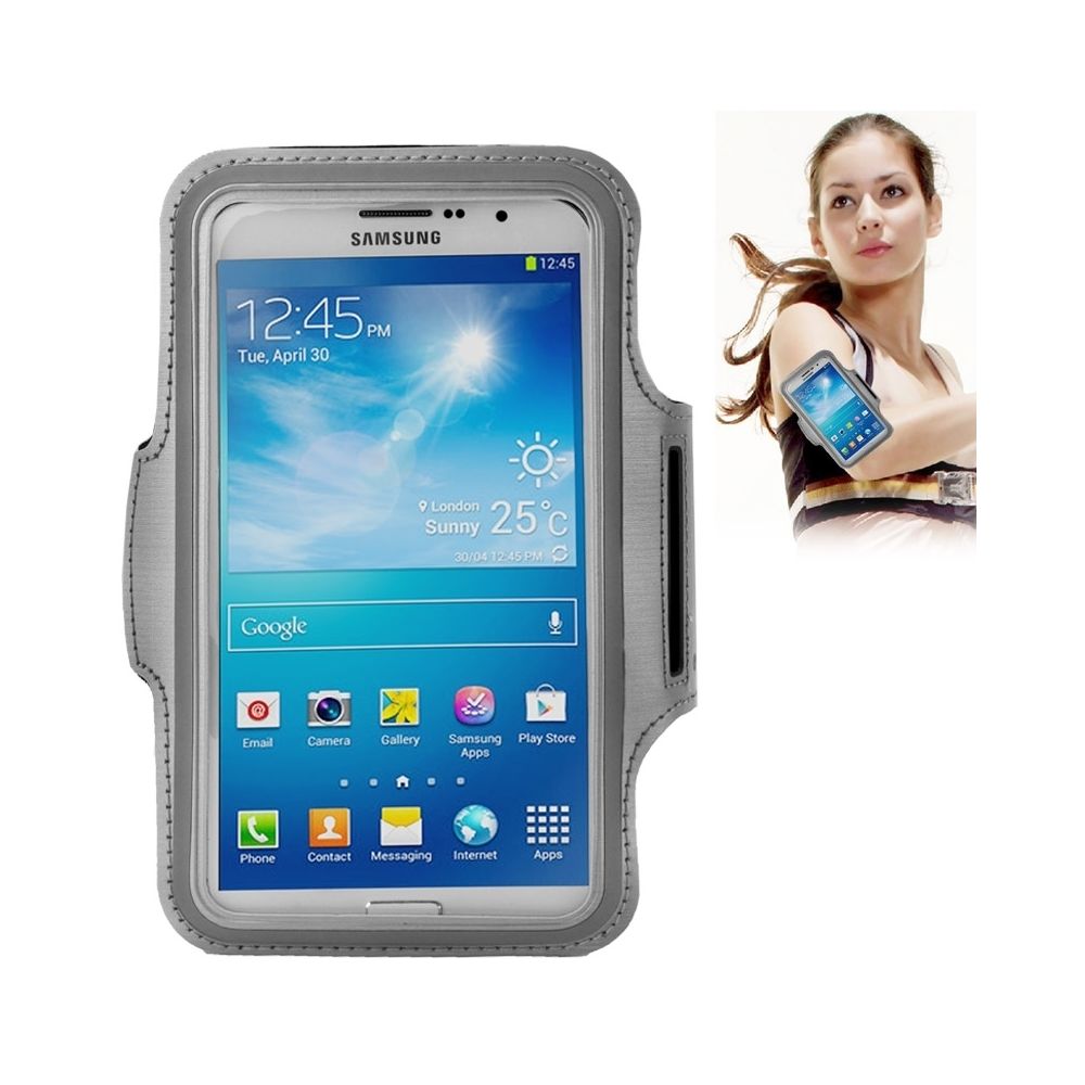 Wewoo - Brassard gris pour Samsung Galaxy Mega 6.3 / i9200, au-dessous de 6,3 pouces téléphones de sports d'unité centrale avec le trou d'écouteur - Autres accessoires smartphone