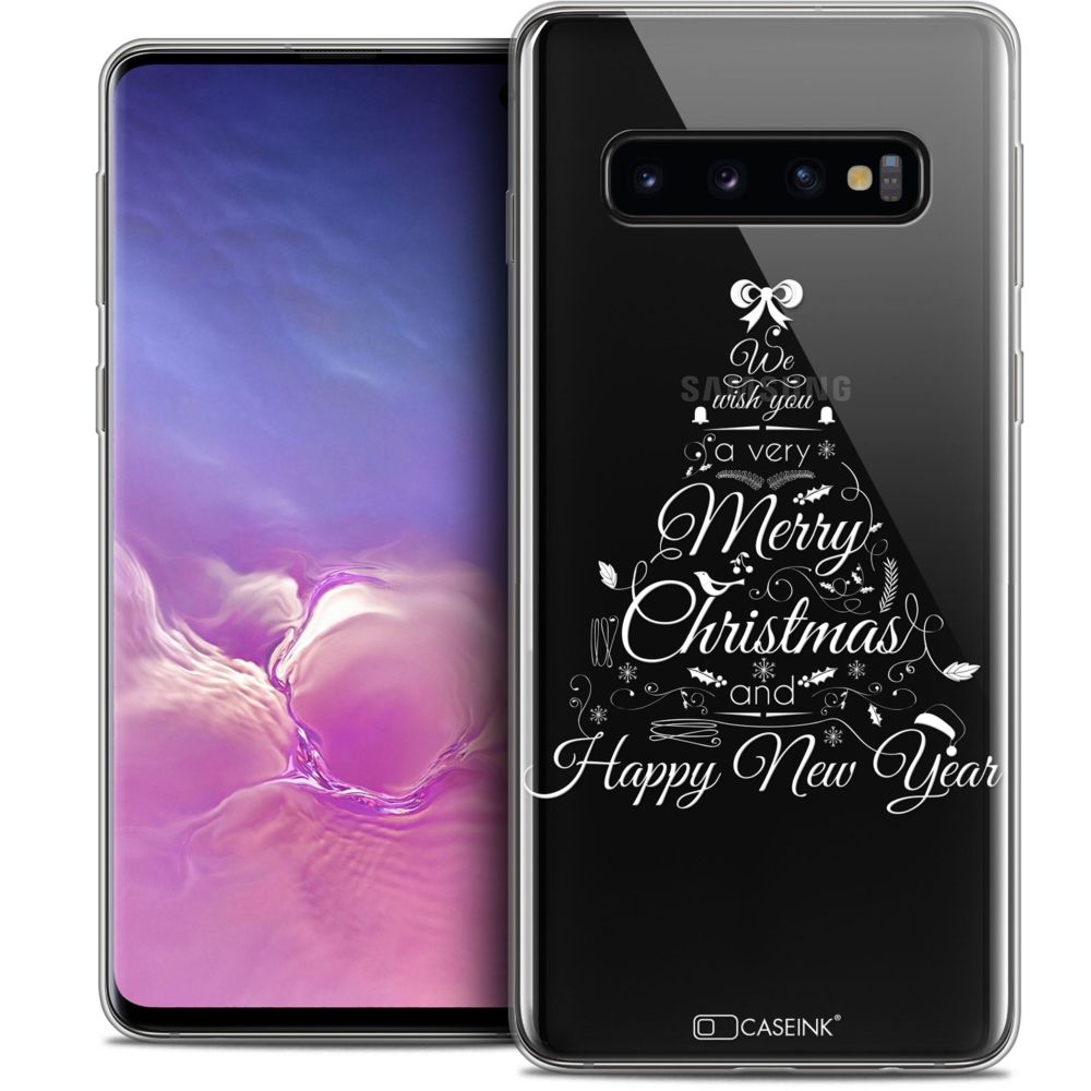 Caseink - Coque Housse Etui Pour Samsung Galaxy S10 (6.1 ) [Crystal Gel HD Collection Noël 2017 Design Calligraphie - Souple - Ultra Fin - Imprimé en France] - Coque, étui smartphone