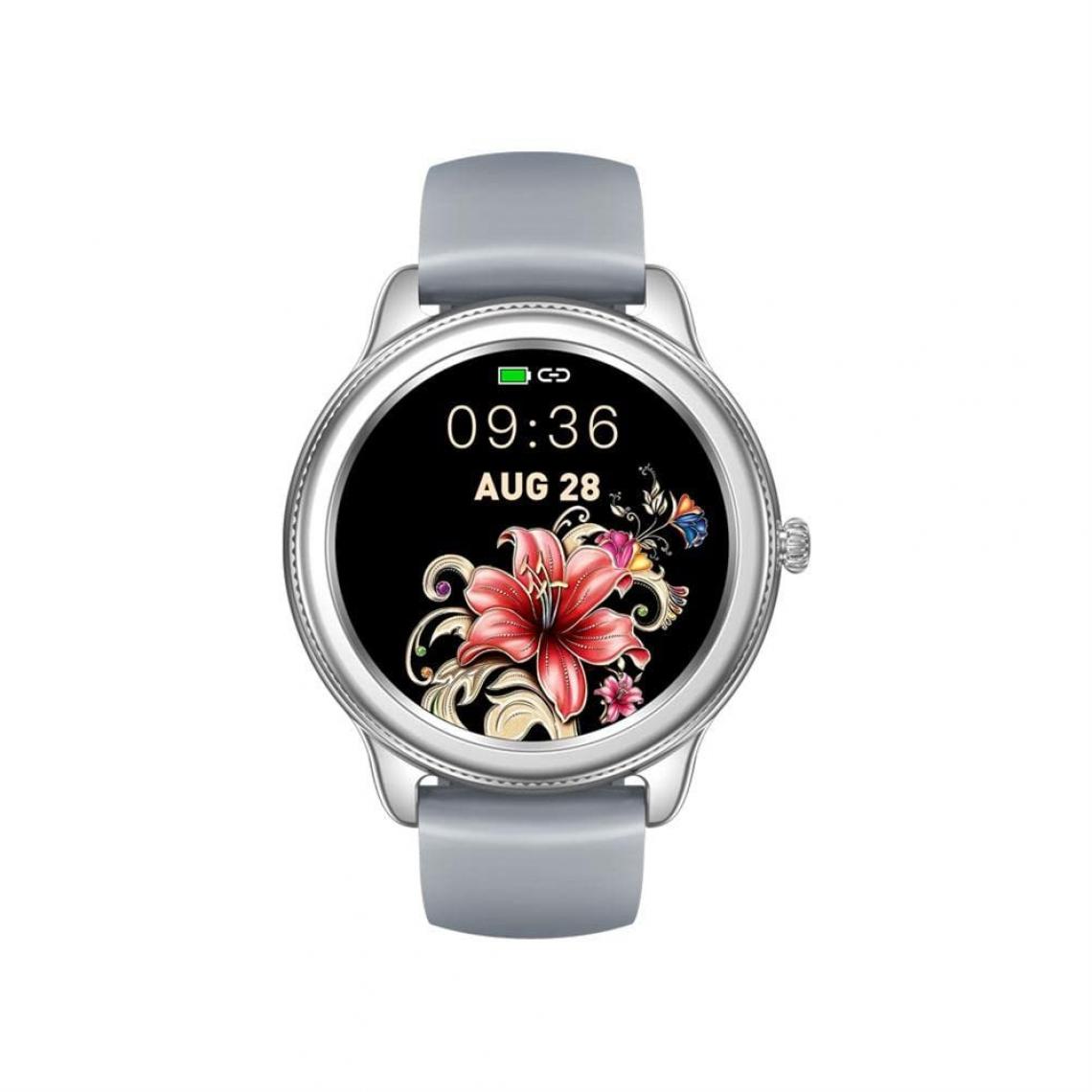 Chronotech Montres - Chronus Women's Smart Watch, Heart Rate Detection, Android iOS Compatible IP68 Waterproof Smart Watch (Silver) - Montre connectée
