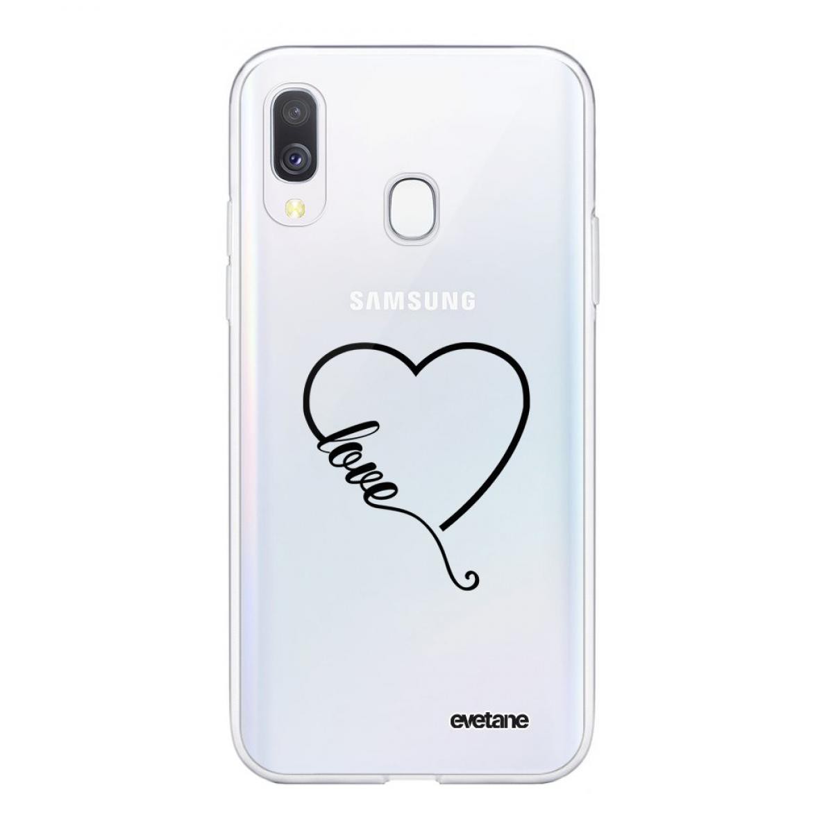 Evetane - Coque Samsung Galaxy A40 souple transparente Coeur love Motif Ecriture Tendance Evetane - Coque, étui smartphone