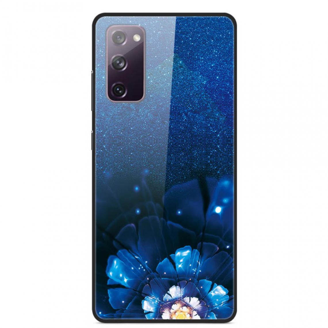 Other - Coque en TPU verre d'impression de style fantaisie fleur bleue pour votre Samsung Galaxy S20 FE/S20 FE 5G - Coque, étui smartphone