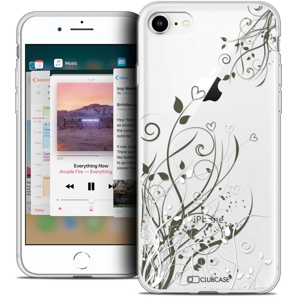 Caseink - Coque Housse Etui Apple iPhone 8 (4.7 ) [Crystal Gel HD Collection Love Saint Valentin Design Hearts Flowers - Souple - Ultra Fin - Imprimé en France] - Coque, étui smartphone