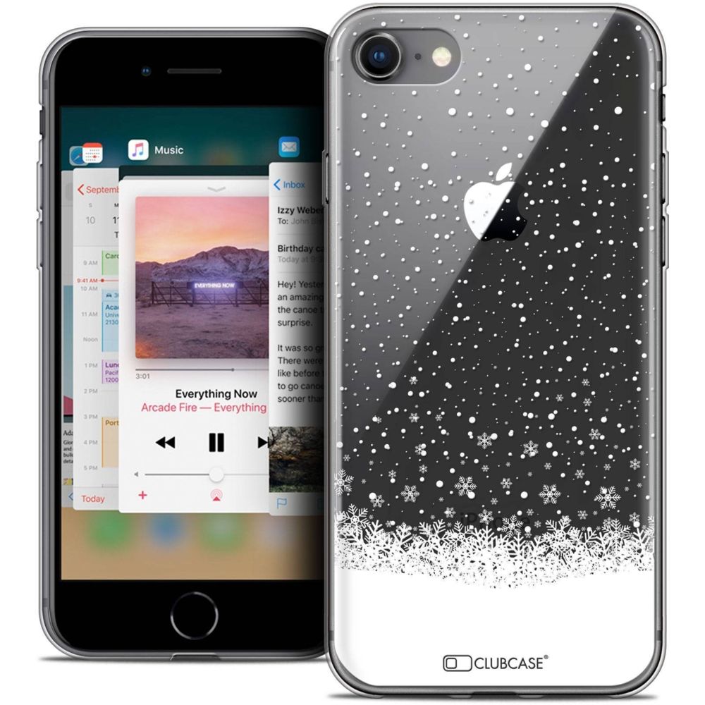 Caseink - Coque Housse Etui Apple iPhone 8 (4.7 ) [Crystal Gel HD Collection Noël 2017 Design Flocons de Neige - Souple - Ultra Fin - Imprimé en France] - Coque, étui smartphone