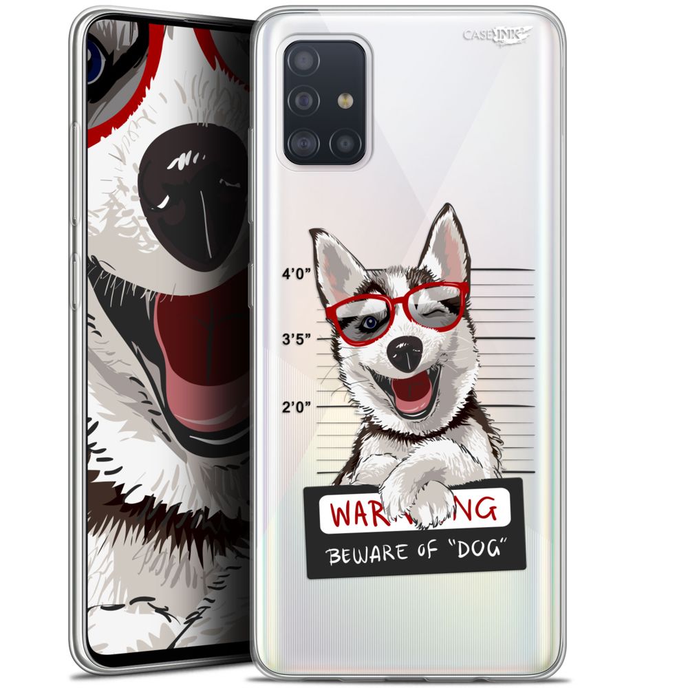 Caseink - Coque arrière Samsung Galaxy A51 (A515) (6.5 ) Gel HD [ Nouvelle Collection - Souple - Antichoc - Imprimé en France] Beware The Husky Dog - Coque, étui smartphone