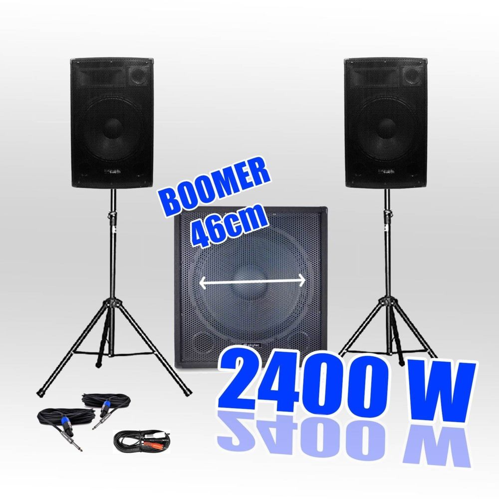 Ibiza Sound - Pack 1815 Sonorisation 2400W Caisson bi-amplifié - Packs DJ