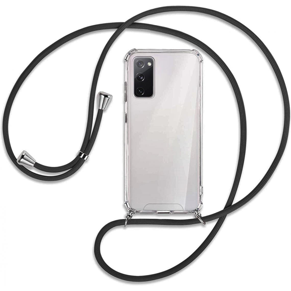 Shot - Coque avec Cordon pour "SAMSUNG Galaxy S20 FE" Silicone Airbags Transparente (NOIR) - Coque, étui smartphone