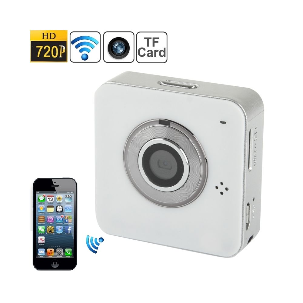 Wewoo - Caméra Wifi pour iPhone blanc 5 / 4 et 4S / iPad mini / mini 2 Retina / nouvel / iOS 4.0 ou plus tard / Android 2.2 ou appareils plus HD 720P WIFI, carte de TF, - Caméra de surveillance connectée