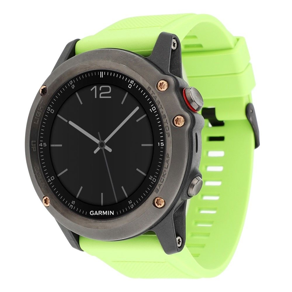 marque generique - Bracelet en silicone souple avec boucle noire vert pour votre Garmin Fenix 3/3 HR/5X - Accessoires bracelet connecté