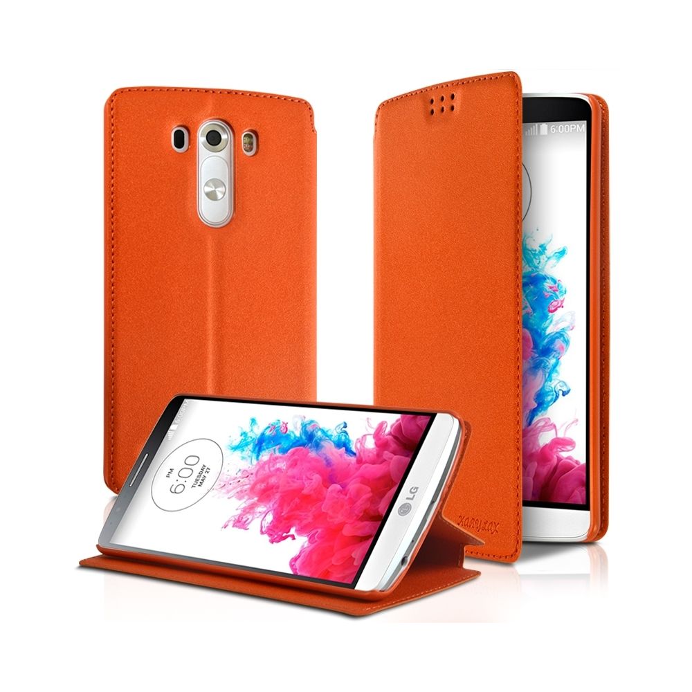 Karylax - Housse Coque Etui à rabat latéral Fonction Support Couleur Orange pour LG G3 + Film de protection - Autres accessoires smartphone