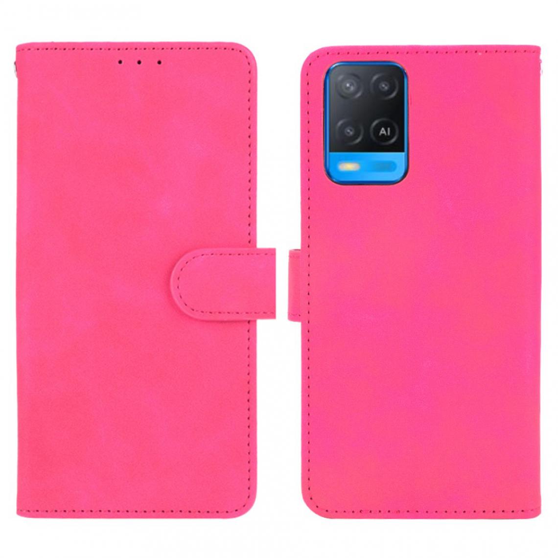 Other - Etui en PU Toucher la peau avec support rose pour votre Oppo A54 4G - Coque, étui smartphone