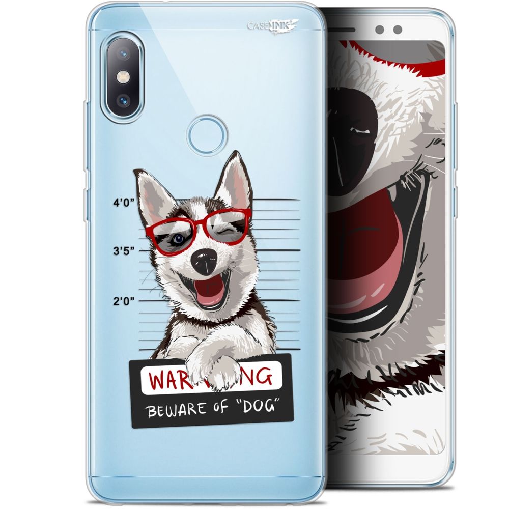 Caseink - Coque arrière Xiaomi Redmi Note 5 (5.99 ) Gel HD [ Nouvelle Collection - Souple - Antichoc - Imprimé en France] Beware The Husky Dog - Coque, étui smartphone