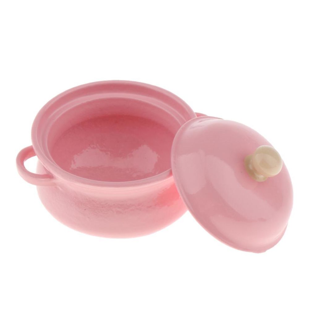 marque generique - Maison de poupée Miniature ragoût Pot Mini Pot à soupe accessoires jouer cuisine jouet-rose - Accessoire cuisson