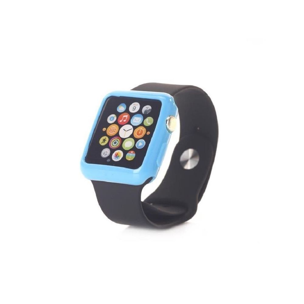 marque generique - Coque de Protection Silicone TPU Pour Apple Watch 42mm - Bleu - Accessoires Apple Watch