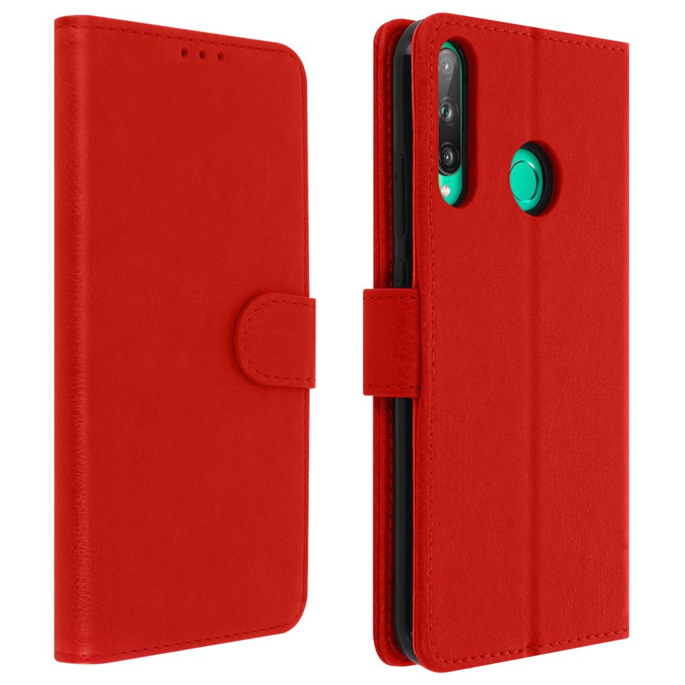 Avizar - Étui Huawei P40 Lite E Housse Folio Intégrale Porte-carte Fonction Support Rouge - Coque, étui smartphone