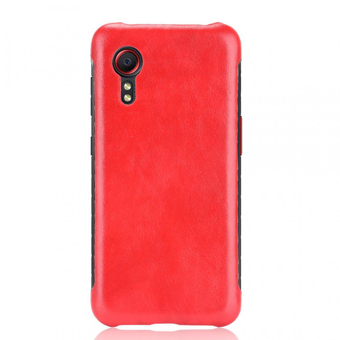 Other - Coque en TPU + PU Litchi Texture Antichoc Enduit rouge pour votre Samsung Galaxy Xcover 5 - Coque, étui smartphone