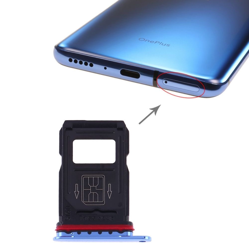 Wewoo - Pièce détachée Bac à carte SIM + à SIM pour OnePlus 7 Pro bleu - Autres accessoires smartphone