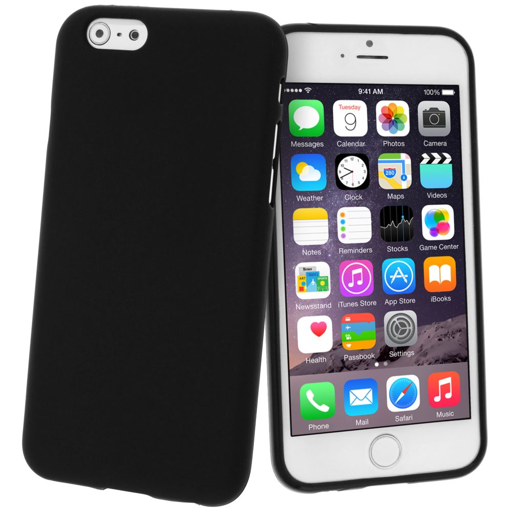 Avizar - Coque de Protection Silicone Gel pour Apple iPhone 6 - Noir - Coque, étui smartphone