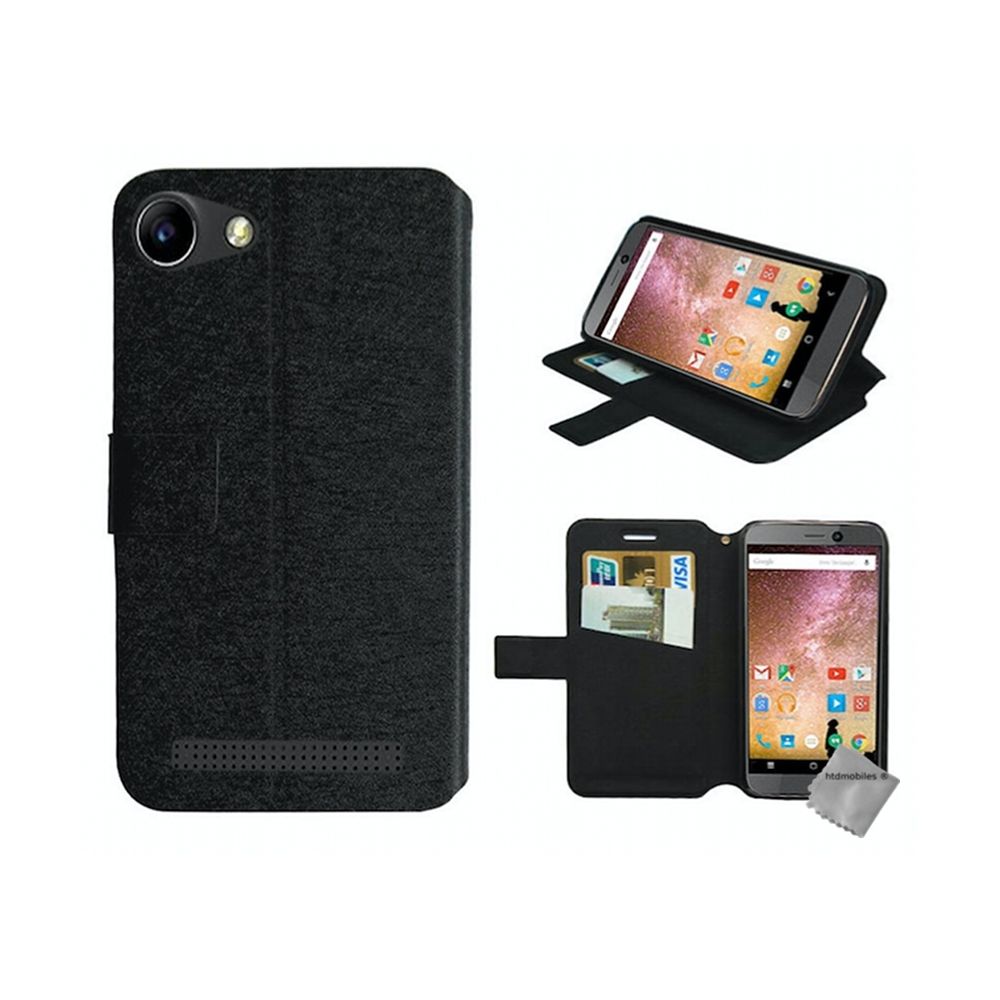 Htdmobiles - Housse etui coque pochette portefeuille pour Archos 40 Power + film ecran - NOIR - Autres accessoires smartphone